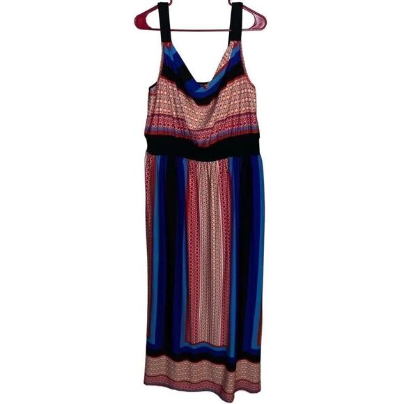 New Directions Multicolor Stripe Maxi Dress - Picture 1 of 8